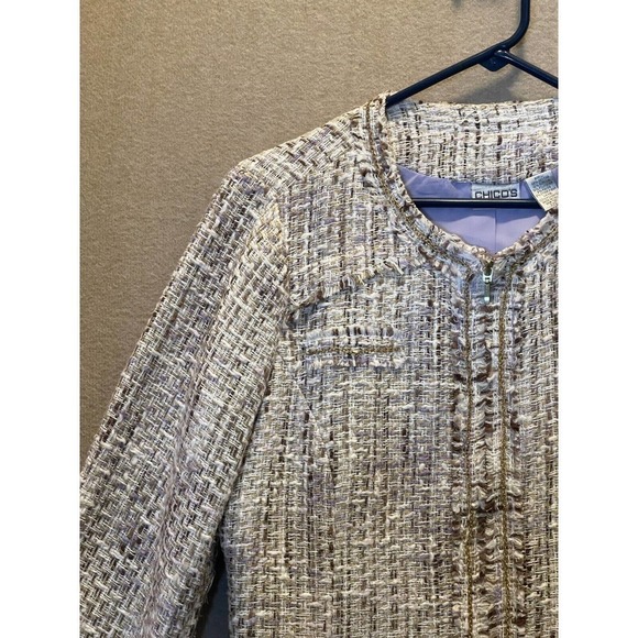 Chico's Jacket Women's 1 Brown Sparkle - Picture 2 of 12